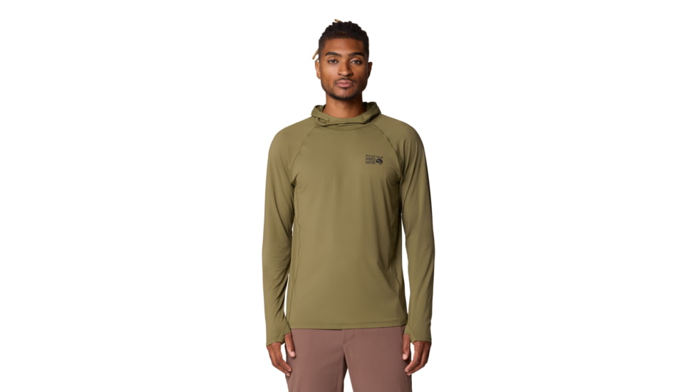 Mountain Hardwear Crater Lake Long Sleeve Hoody - Men's, Combat Green, SxL, 190423038176