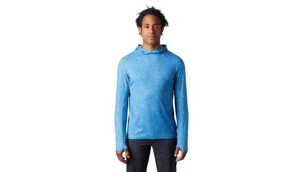 Mountain Hardwear Crater Lake Long Sleeve Hoody - Mens, Deep Lake Cam Print, 2XL, 1829321452-DLCP-XXL