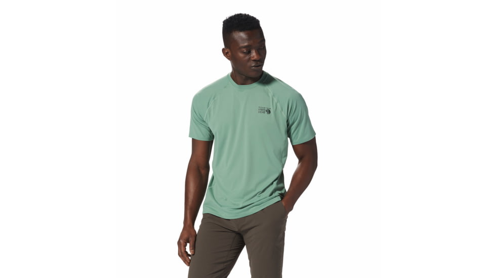 Mountain Hardwear CraterLake Short Sleeve Top - Mens, Aloe, Extra Large, 1982431358-Aloe-XL
