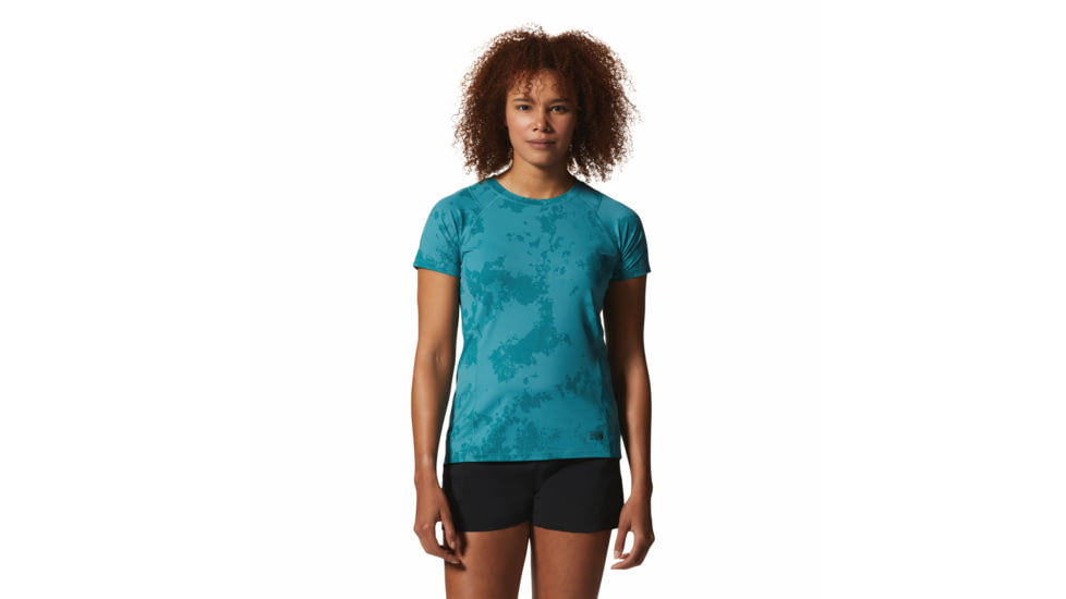 Mountain Hardwear CraterLake Short Sleeve Top - Women's, Palisades Scatter Dye Print, Small, 1993361350-Pt-S