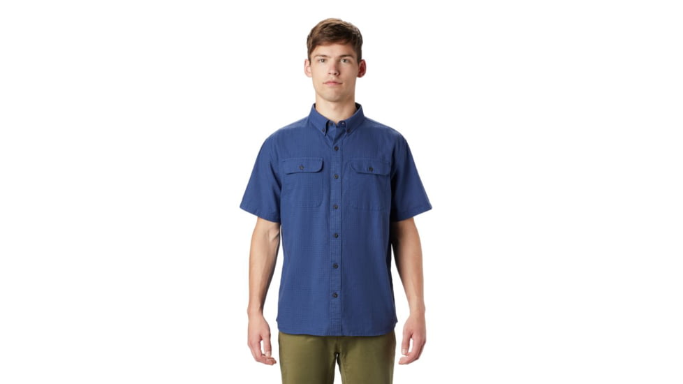 Mountain Hardwear Crystal Valley Short Sleeve Shirt - Mens, Better Blue, Small, 1879071452-Better Blue-S