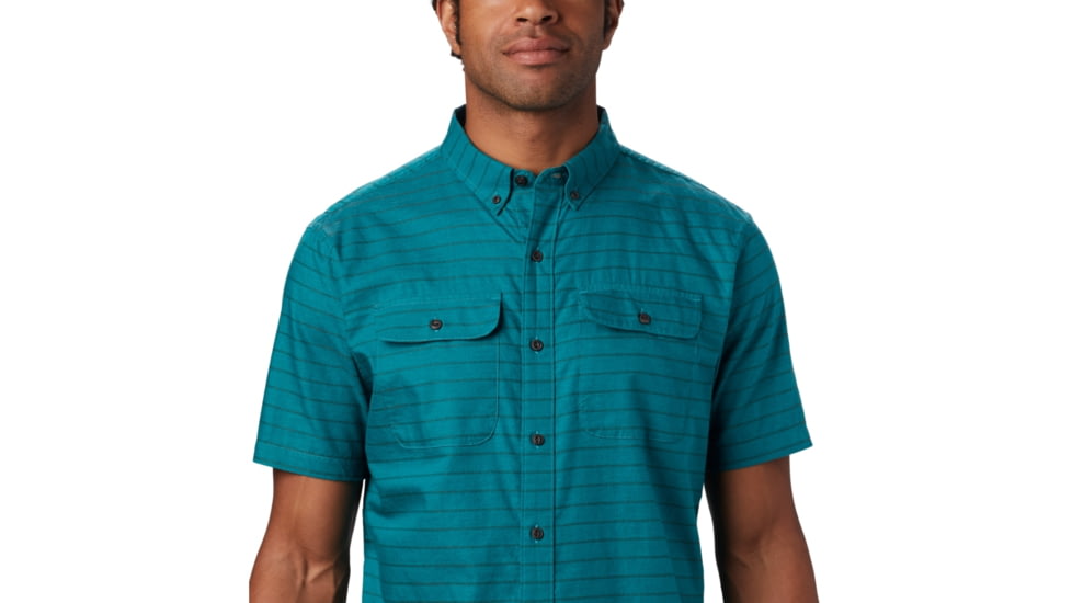 Mountain Hardwear Crystal Valley Short Sleeve Shirt - Mens, Vivid Teal, Large, 1879071345-L