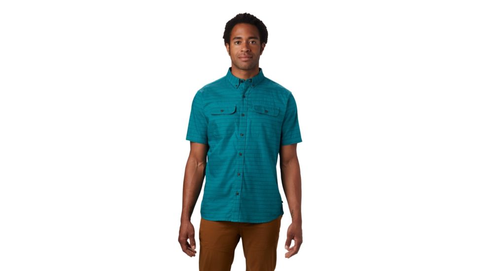 Mountain Hardwear Crystal Valley Short Sleeve Shirt - Mens, Vivid Teal, Large, 1879071345-L