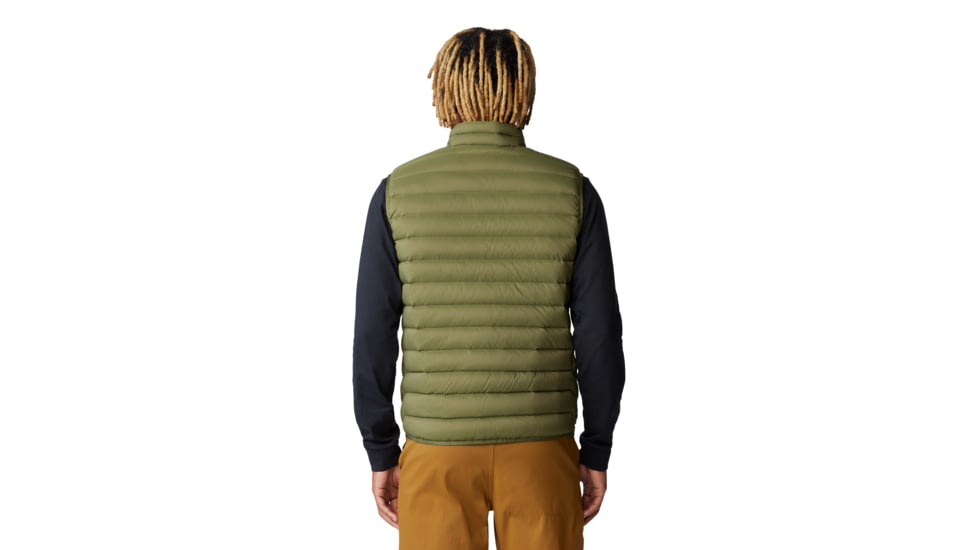 Mountain Hardwear Deloro Down Vest - Mens, Combat Green, Large, 2091971353-L