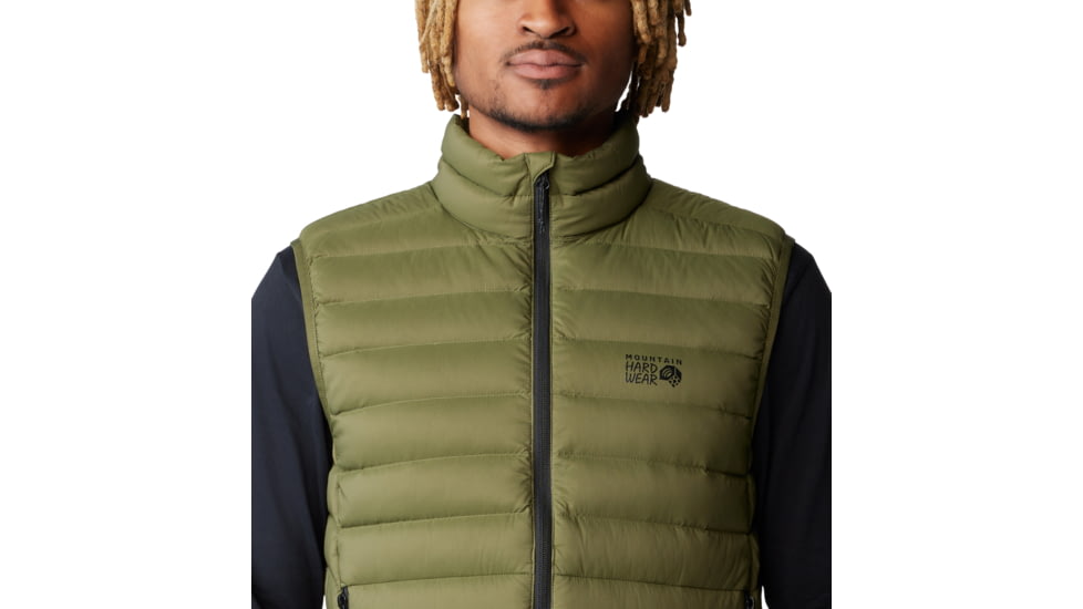 Mountain Hardwear Deloro Down Vest - Mens, Combat Green, Large, 2091971353-L