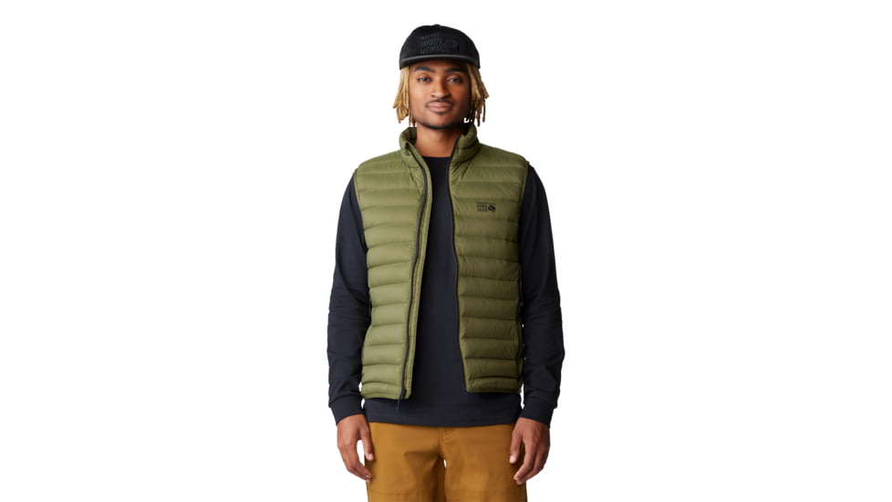 Mountain Hardwear Deloro Down Vest - Mens, Combat Green, Large, 2091971353-L