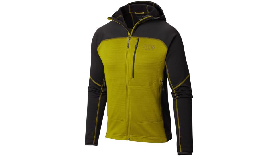 Mountain Hardwear Desna Grid Hooded Jacket - Mens-Python Green/Shark-Medium