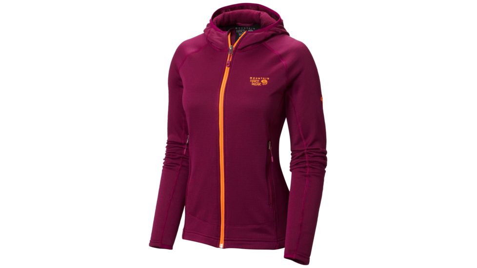 Desna Grid Hooded Jacket - Womens-Dark Raspberry-X-Large