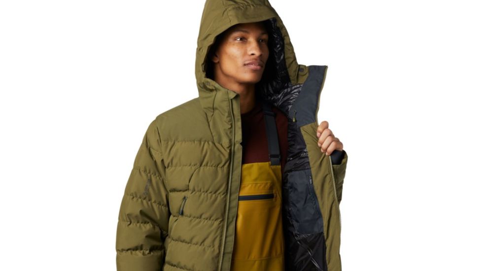 Mountain Hardwear Direct North Gore Windstopper Down Jacket - Mens, Combat Green, Extra Large, 1851271353-XL