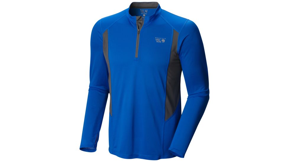Mountain Hardwear Double Wicked Long Sleeve Zip T - Men's-Hyper Blue-Small