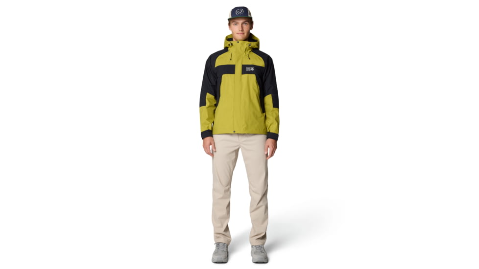 Mountain Hardwear Dry Times Hooded Jacket - Mens, Moon Moss/Black, L, 190423024858