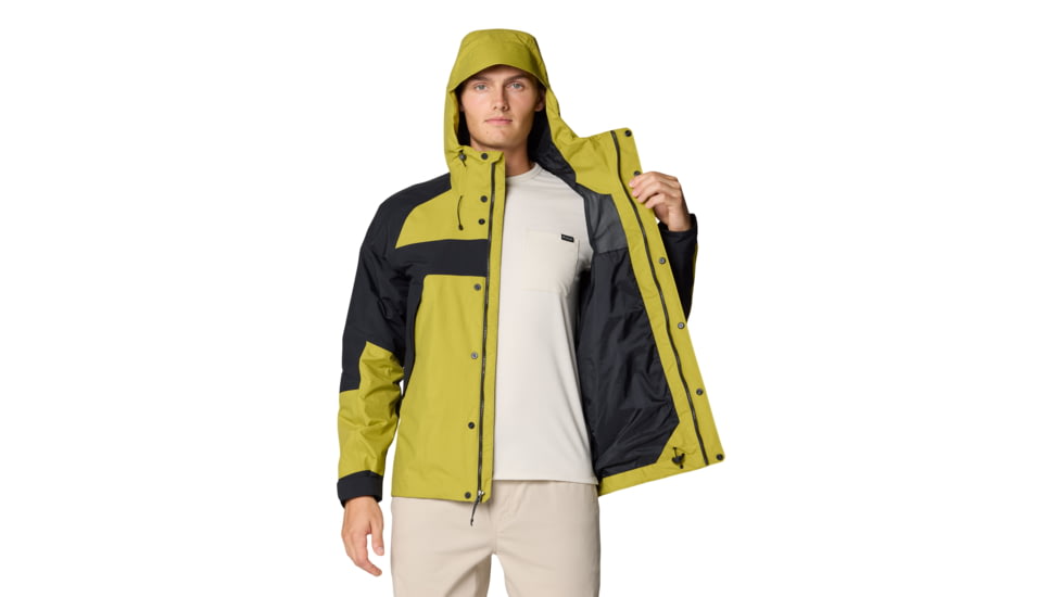 Mountain Hardwear Dry Times Hooded Jacket - Mens, Moon Moss/Black, L, 190423024858