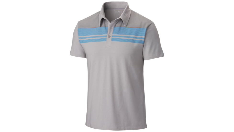 Mountain Hardwear DrySpun Stripe Short Sleeve Polo - Men's-Steam-Large