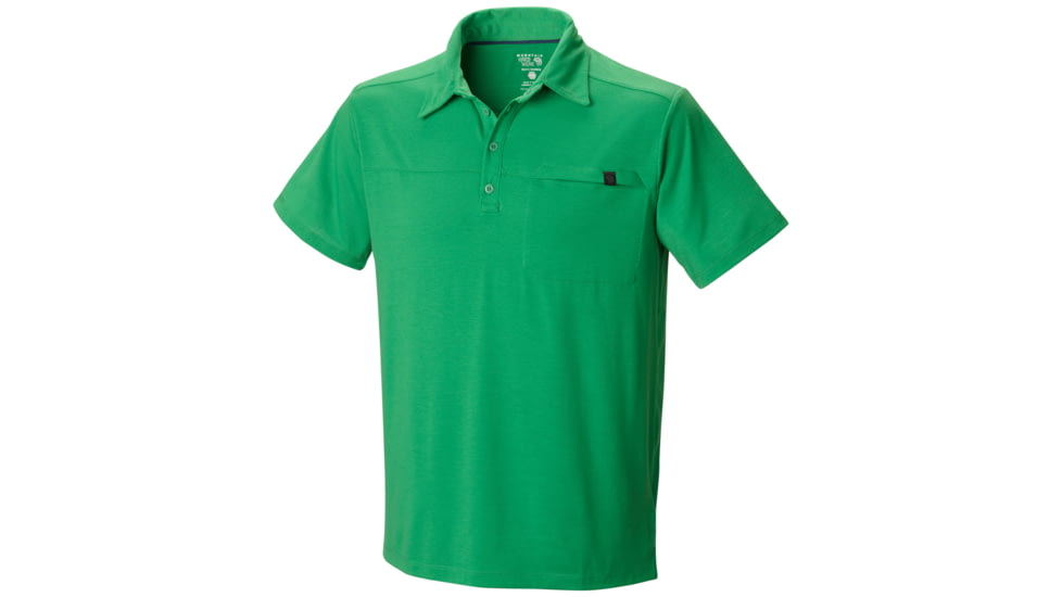 Mountain Hardwear DryTraveler Solid Short Sleeve Polo - Men's-Fuse Green-Small