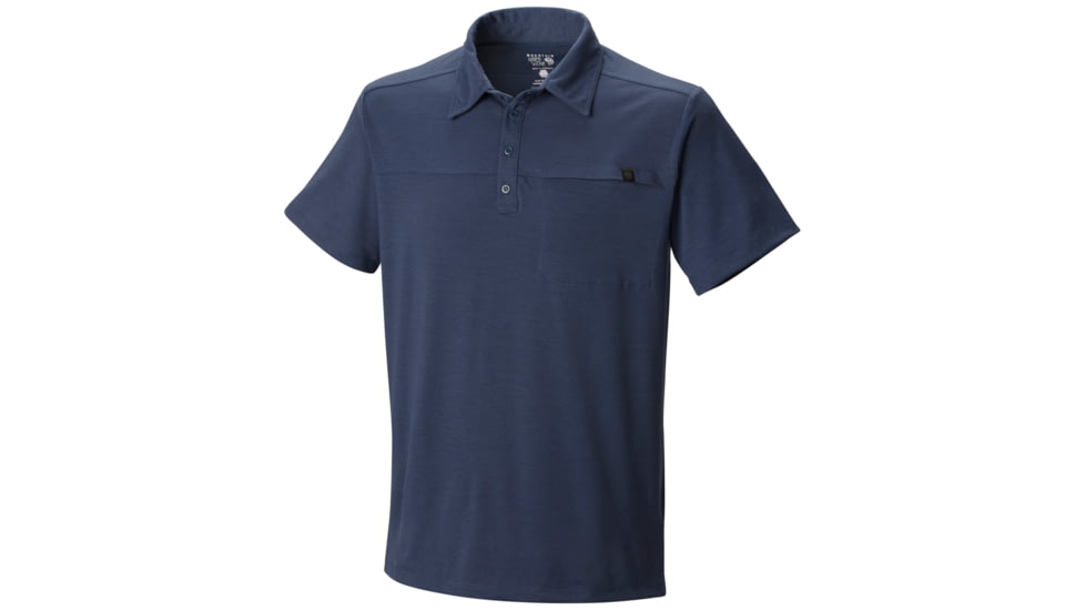 Mountain Hardwear DryTraveler Solid Short Sleeve Polo - Men's-Zinc-Small