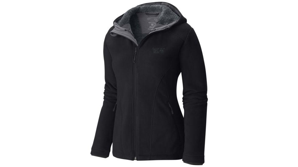 Mountain Hardwear Dual Fleece Hooded Jacket - Womens-Black/Graphite-Large