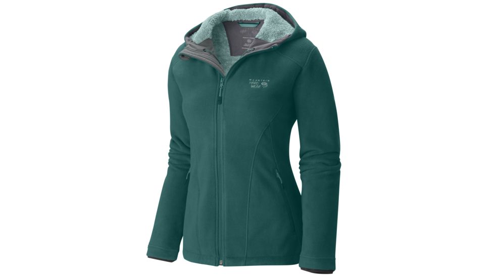 Dual Fleece Hooded Jacket - Womens-Teal Green-X-Small