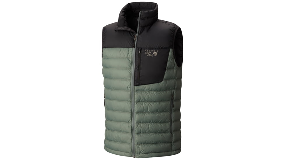 Mountain Hardwear Dynotherm Down Vest - Men's-Thunderhead Grey/Black-Medium
