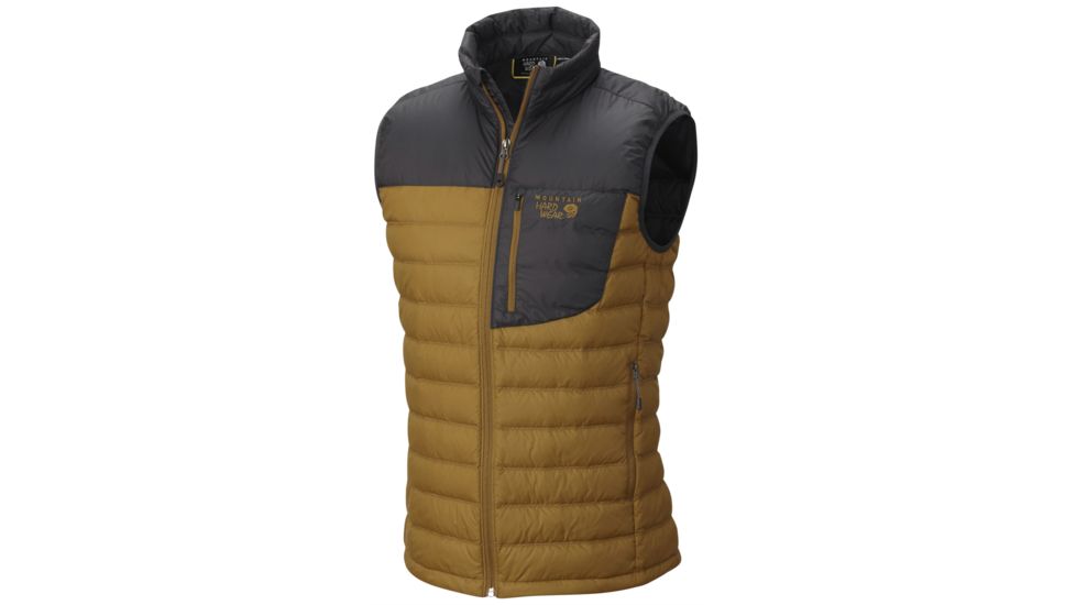 Mountain Hardwear Dynotherm Down Vest - Men's-Underbrush/Shark-XX-Large