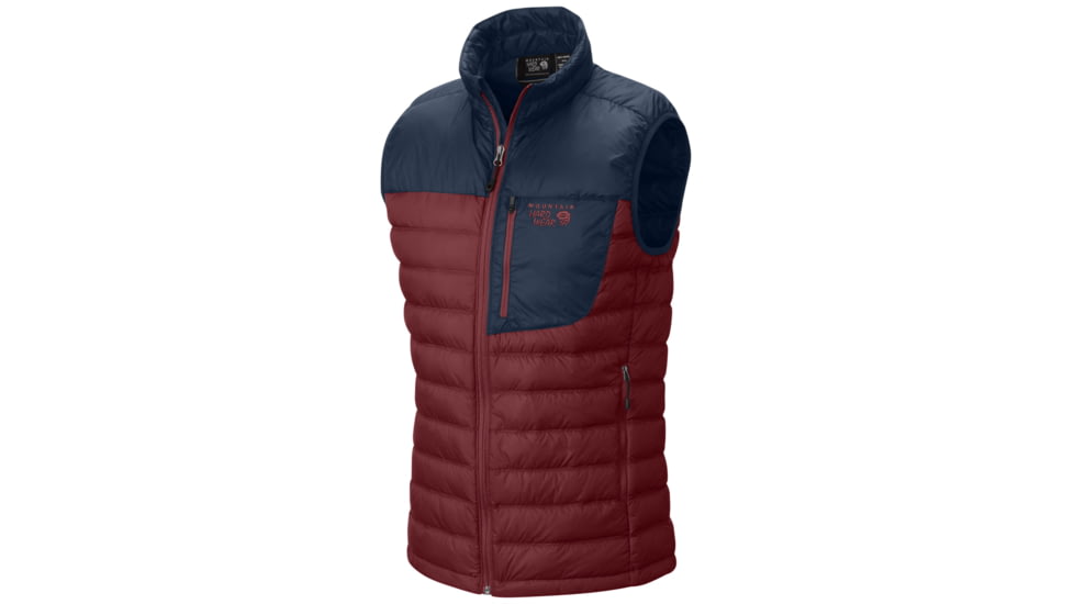 Mountain Hardwear Dynotherm Down Vest - Men's-Smolder Red/Hardwear Navy-X-Large