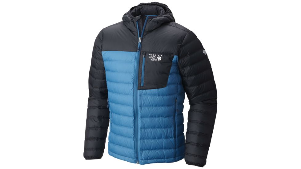 Mountain Hardwear Dynotherm Hooded Down Jacket - Men's-Phoenix Blue/Black-Large