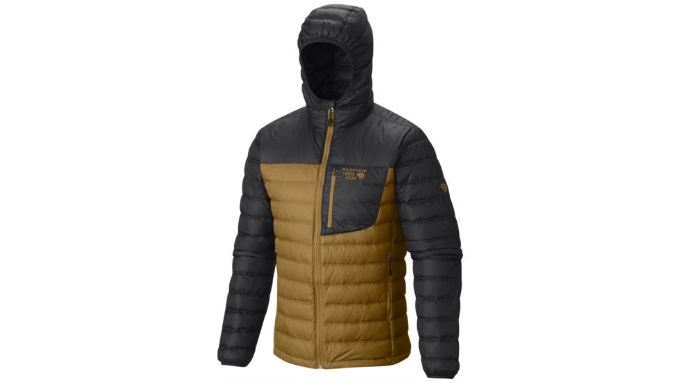 Mountain Hardwear Dynotherm Hooded Down Jacket - Men's-Underbrush/Shark-X-Large