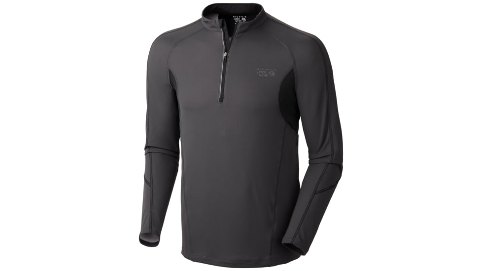Mountain Hardwear Elmoro Long Sleeve Zip T - Men's-Shark/Black-Medium