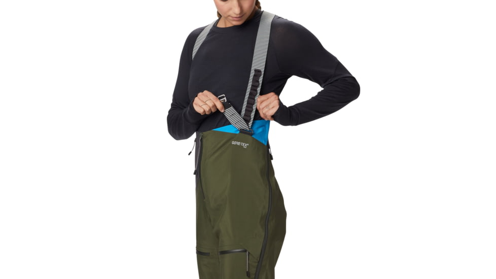 Mountain Hardwear Exposure 2 Gore-Tex Pro Bib - Women's, Extra Small, Long Inseam, Dark Army, 1828411304-XS-L