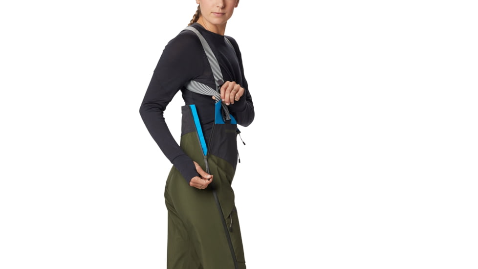 Mountain Hardwear Exposure 2 Gore-Tex Pro Bib - Women's, Extra Small, Long Inseam, Dark Army, 1828411304-XS-L