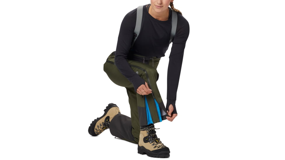 Mountain Hardwear Exposure 2 Gore-Tex Pro Bib - Women's, Extra Small, Long Inseam, Dark Army, 1828411304-XS-L