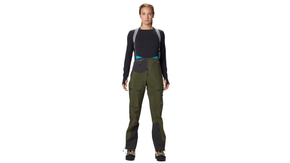 Mountain Hardwear Exposure 2 Gore-Tex Pro Bib - Women's, Extra Small, Long Inseam, Dark Army, 1828411304-XS-L