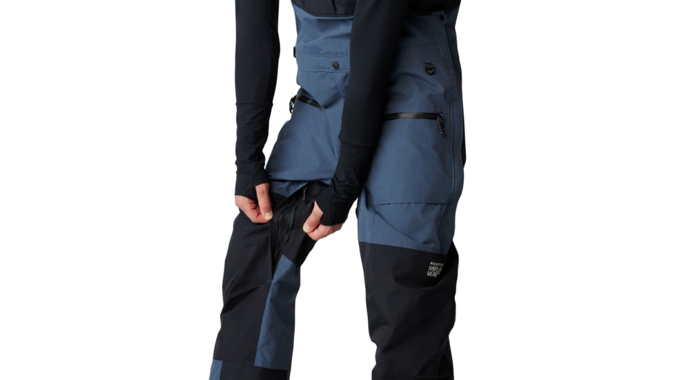 Mountain Hardwear First Tracks Bib - Mens, Montauk Blue/Black, Large/Long, 2091991430-L-L
