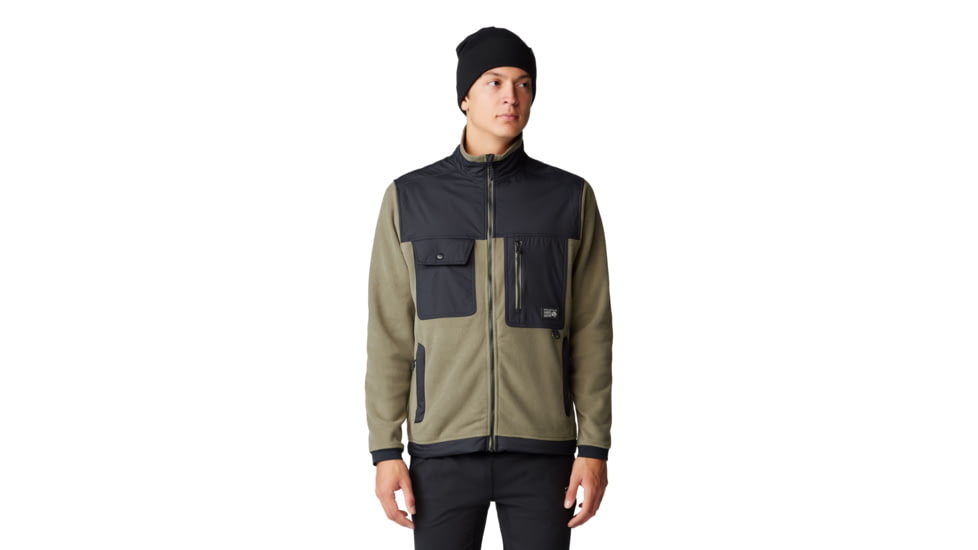 Mountain Hardwear First Tracks Fleece Full Zip Jacket - Mens, Stone Green/Black, Large, 2077631397-L