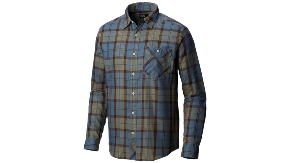 Mountain Hardwear Franklin Long Sleeve Shirt Everyday Flannel - Mens, Machine Blue, Medium, 1617431469-M