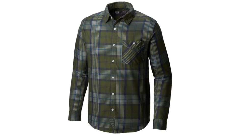 Mountain Hardwear Franklin Long Sleeve Shirt Everyday Flannel - Mens, Surplus Green, Extra Large, 1617431347-XL