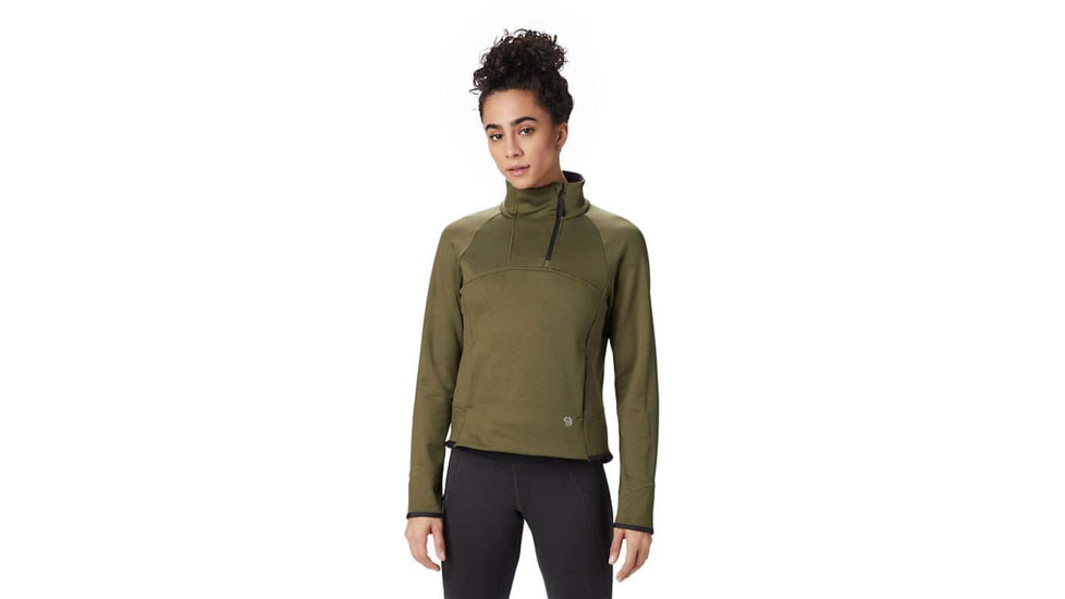 Mountain Hardwear Frostzone 1/4 Zip - Womens, Combat Green, Large, OL8059353-L