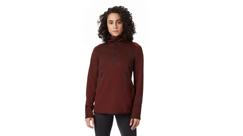 Mountain Hardwear Frostzone Hybrid 1/2 Zip Hoody - Women's, Large, Dark Umber, OL8023259-L