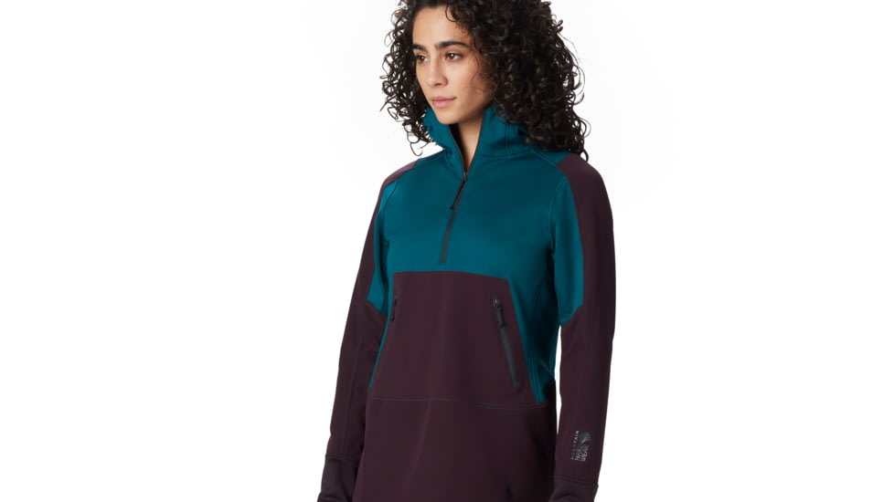 Mountain Hardwear Frostzone Hybrid 1/2 Zip Hoody - Women's, Large, Dive, OL8023468-L