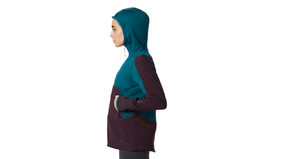 Mountain Hardwear Frostzone Hybrid 1/2 Zip Hoody - Women's, Large, Dive, OL8023468-L