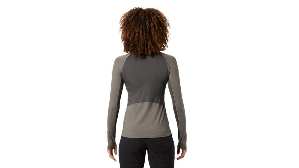 Mountain Hardwear Ghee Long Sleeve 1/4 Zip - Womens, Shark Heather, Extra Large, 1851711014-Shark Heather-XL