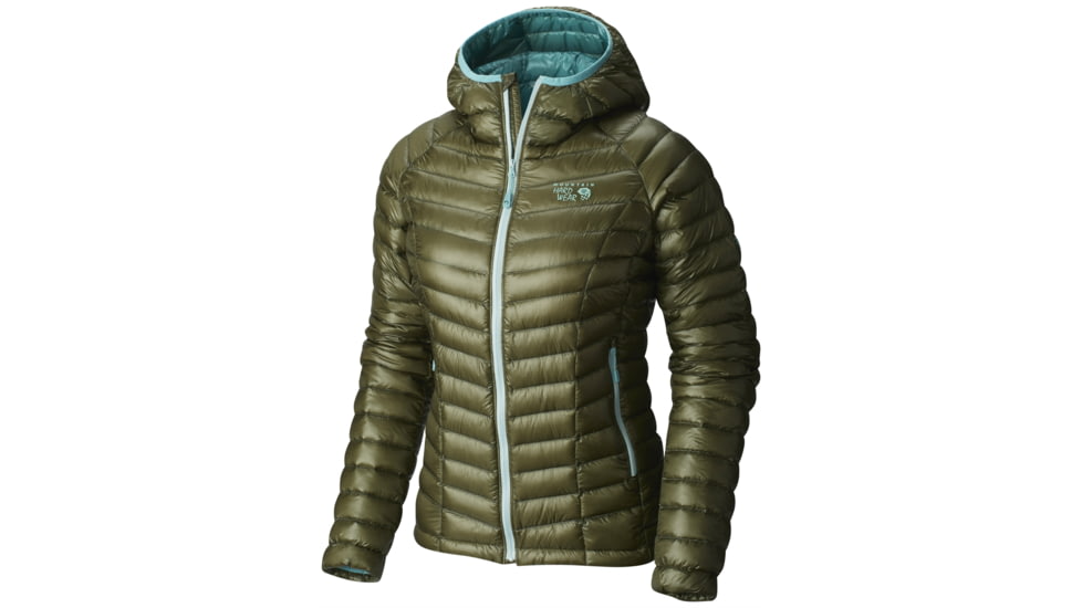 Mountain Hardwear Ghost Whisperer Hooded Down Jacket - Women's-Stone Green-Large