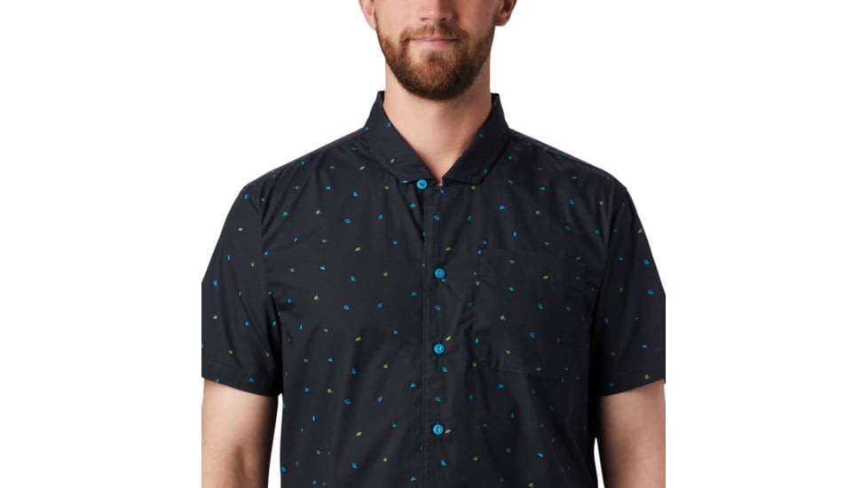 Mountain Hardwear Hand/Hold Printed Short Sleeve Shirt - Mens, Dark Storm Cam Print, Extra Large, 1879221005-DSCP-XL