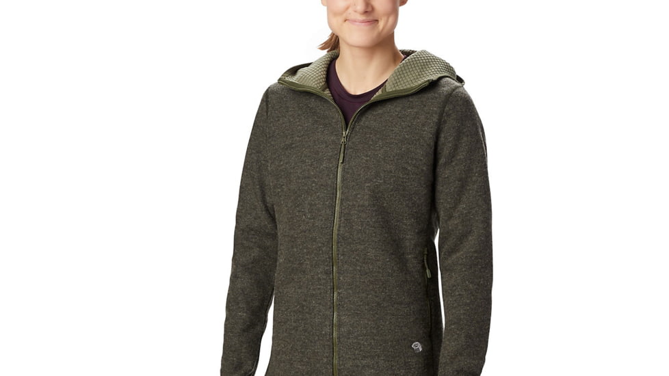 Mountain Hardwear Hatcher Full Zip Hoody - Women's, Dark Army, Extra Large, OL8296304-XL