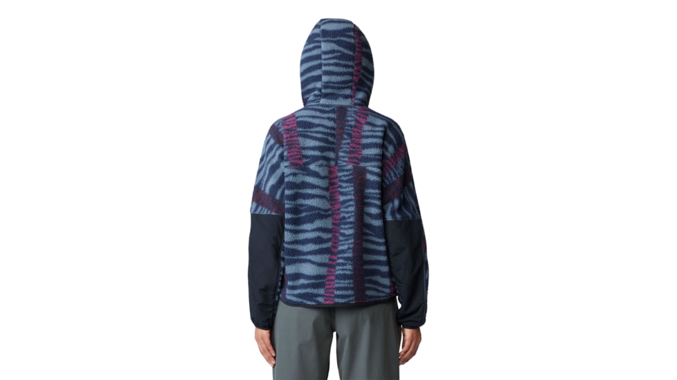Mountain Hardwear HiCamp Fleece Printed Hoody - Womens, Montauk Blue Ridge Stripe Print, Extra Large, 2104291430-XL