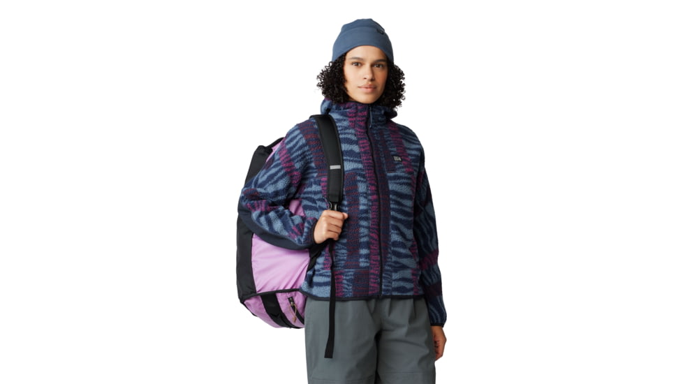 Mountain Hardwear HiCamp Fleece Printed Hoody - Womens, Montauk Blue Ridge Stripe Print, Extra Large, 2104291430-XL