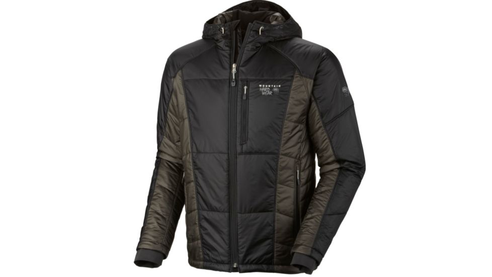 Mountain Hardwear Hooded Compressor Jacket Clearance - Men's-Shark/Black-Large