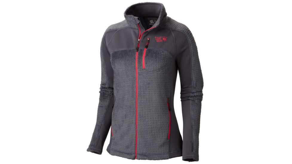 Mountain Hardwear Hoodless Monkey Woman Grid Jacket - Women's-Graphite/Bright Rose-Small