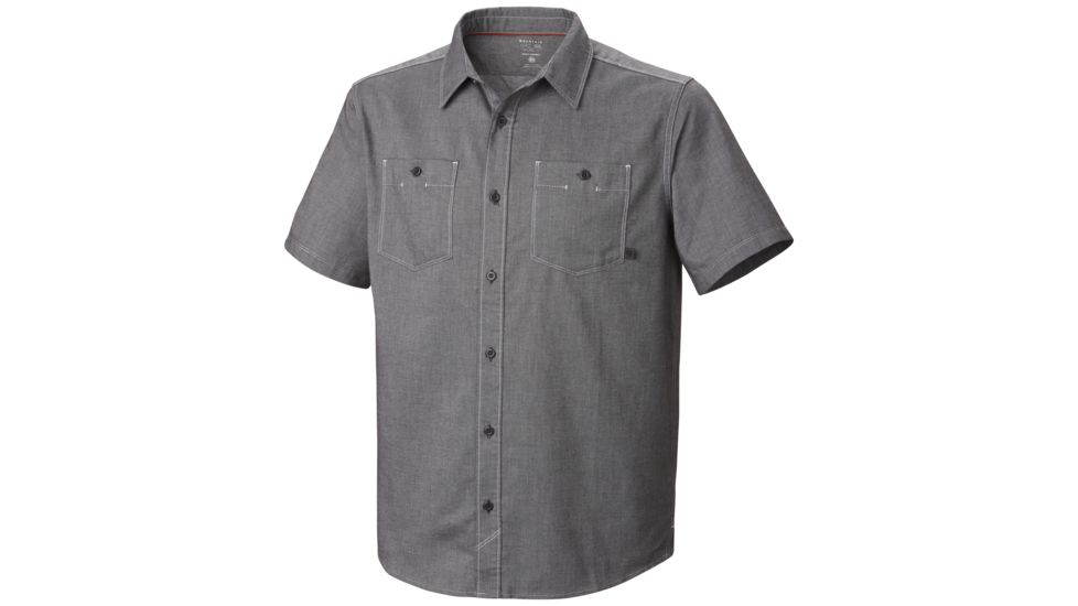 Mountain Hardwear Huxley Short Sleeve Shirt - Mens-Shark-Medium