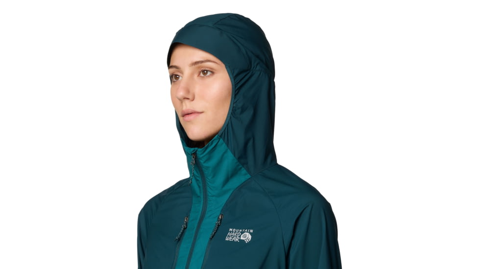 Mountain Hardwear Kor AirShell Hybrid Hooded Jacket - Womens, Dark Marsh/Jack Pine, XL, 190423053452