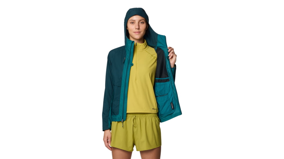 Mountain Hardwear Kor AirShell Hybrid Hooded Jacket - Womens, Dark Marsh/Jack Pine, XL, 190423053452